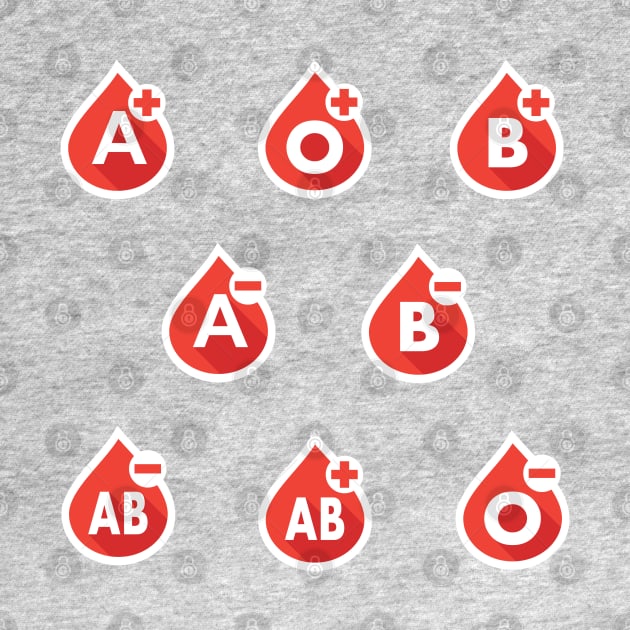 Blood Types Drops Sticker Pack by Illustragrump